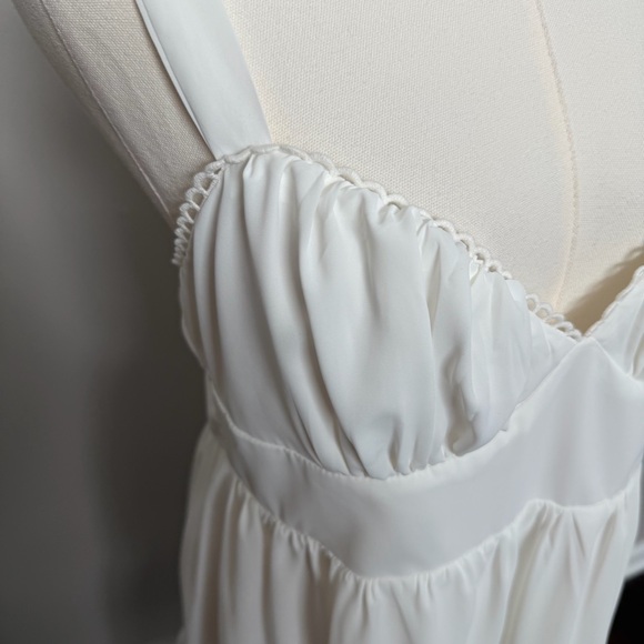 Princess Polly Dress Babydoll Mini Corset Slip Ruffle Eyelet Tie Back White - Picture 3 of 13